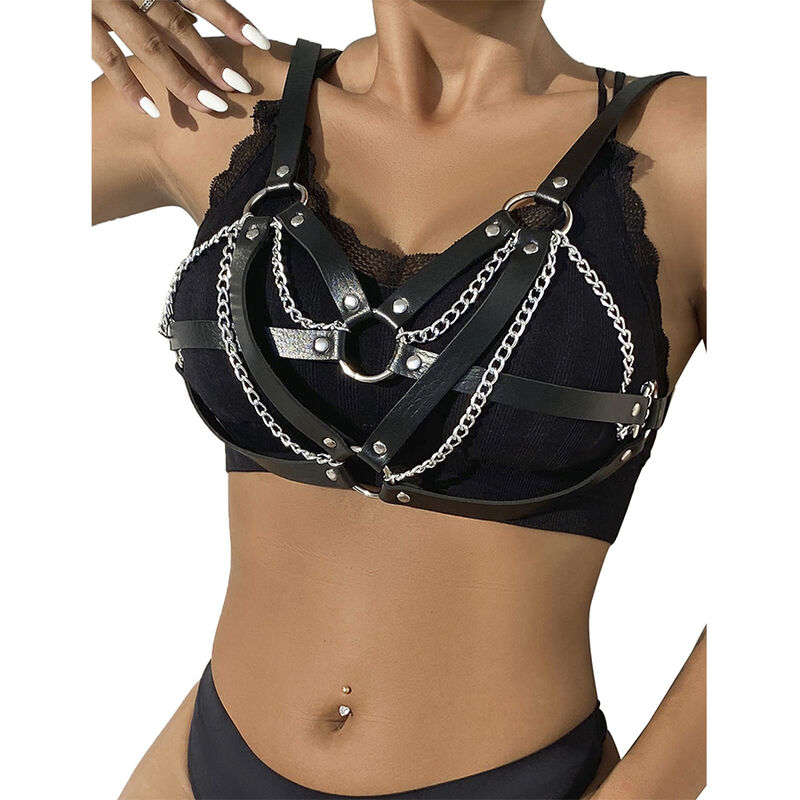SUBBLIME - 953713 CINTURÓN DE BONDAGE PUNK HEBILLA METAL NEGRO TALLA ÚNICA - Imagen 4