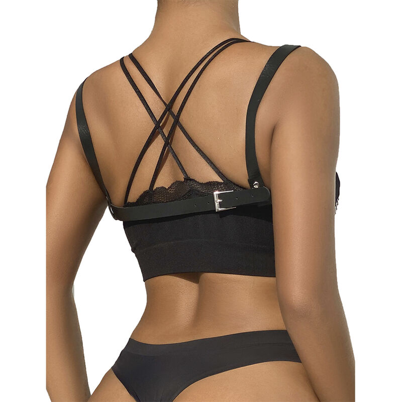SUBBLIME - 953713 CINTURÓN DE BONDAGE PUNK HEBILLA METAL NEGRO TALLA ÚNICA - Imagen 9