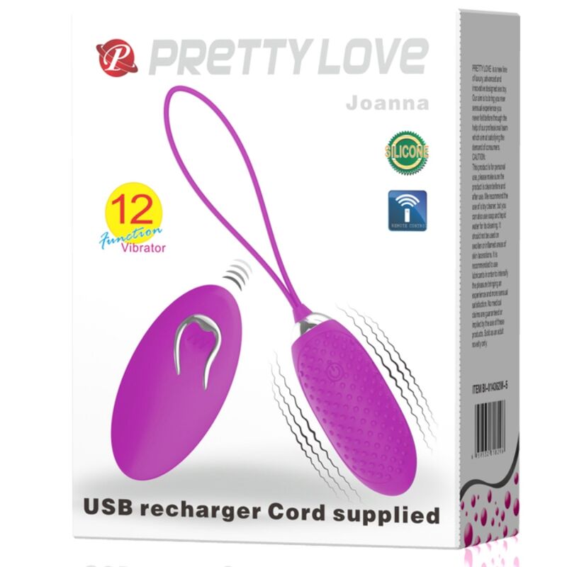 PRETTY LOVE - JOANNA HUEVO VIBRADOR CONTROL REMOTO 12 MODOS - Imagen 7