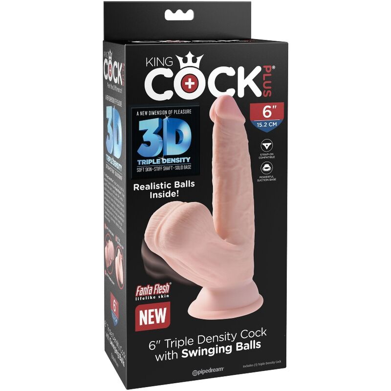 KING COCK - PLUS 3D DILDO SWINGING BALLS 12.7 CM - Imagen 7