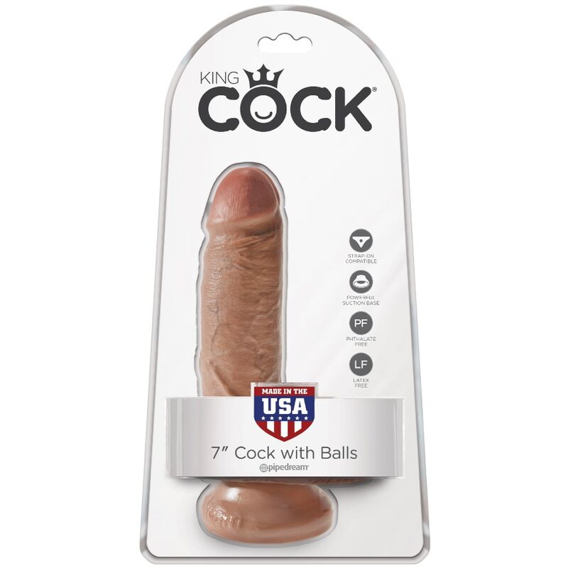 KING COCK - PENE REALÍSTICO CON TESTÍCULOS 13.2 CM CARAMELO - Imagen 2