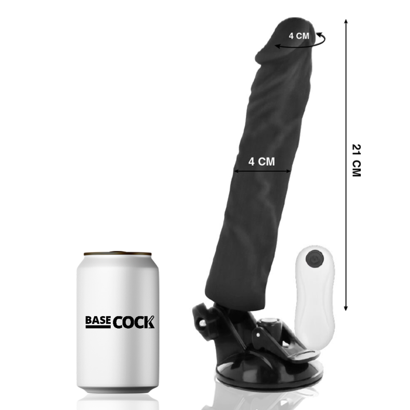BASECOCK - VIBRADOR REALÍSTICO CONTROL REMOTO NATURAL 21 CM -O- 4 CM - Imagen 4