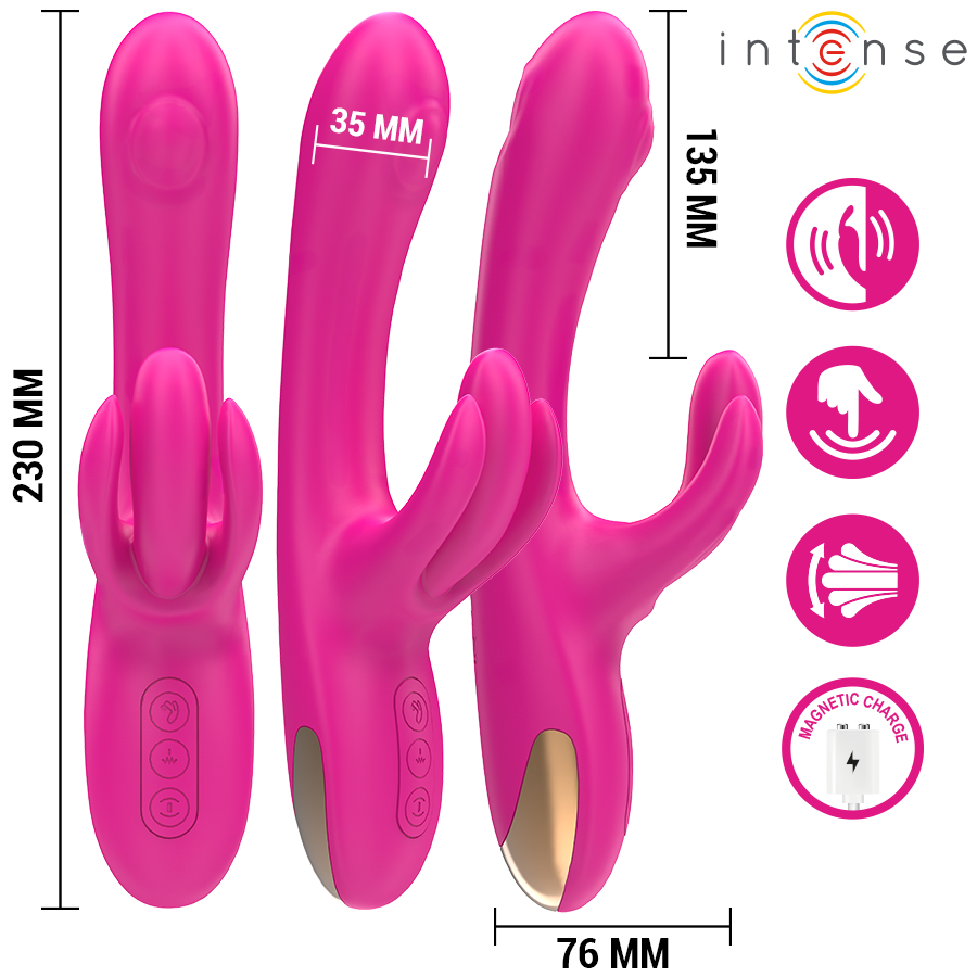 INTENSE - BRITNEY VIBRADOR MULTIFUNCIÓN RABBIT 23 CM ROSA - Imagen 2