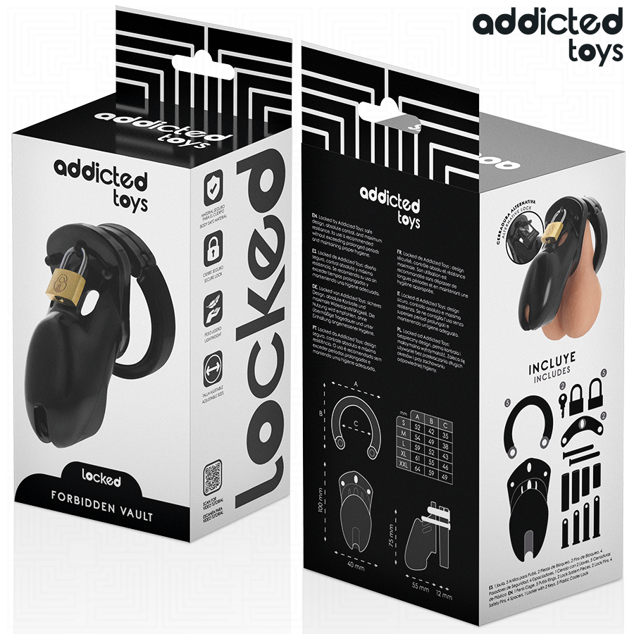 ADDICTED TOYS LOCKED - FORBIDDEN VAULT JAULA PARA PENE 10 CM - Imagen 5