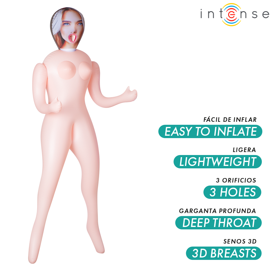 INTENSE DOLLS - NICOLE MUÑECA HINCHABLE CON TRES ORIFICIOS - Imagen 2