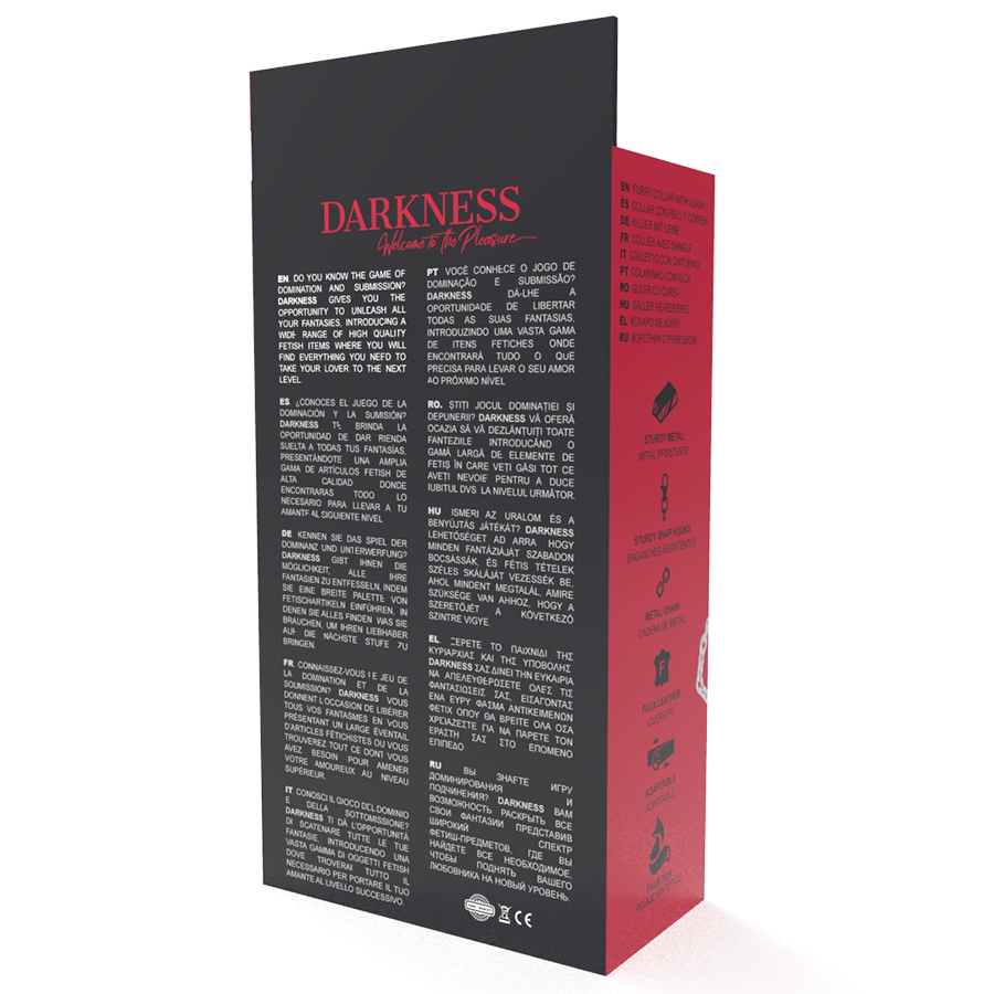 DARKNESS - COLLAR LEATHER CON CORREA ALTA CALIDAD - Imagen 3
