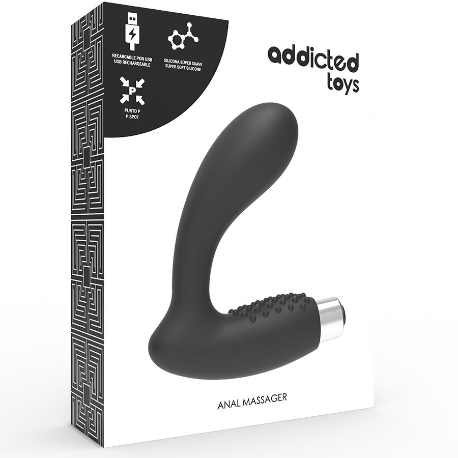 ADDICTED TOYS - VIBRADOR PROSTÁTICO RECARGABLE MODEL 5 - NEGRO - Imagen 4