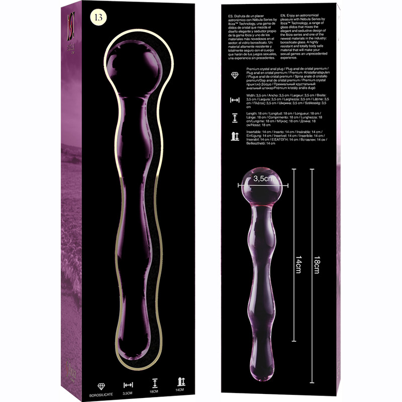 NEBULA SERIES BY IBIZA - MODELO 13 DILDO CRISTAL TRANSPARENTE 18 CM -O- 3.5 CM - Imagen 4