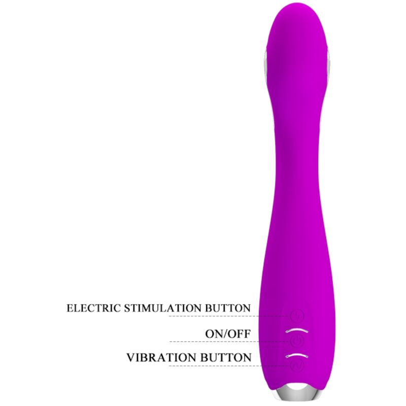 PRETTY LOVE - HECTOR VIBRADOR ELECTROSHOCK RECARGABLE & IMPERMEABLE MORADO - Imagen 5