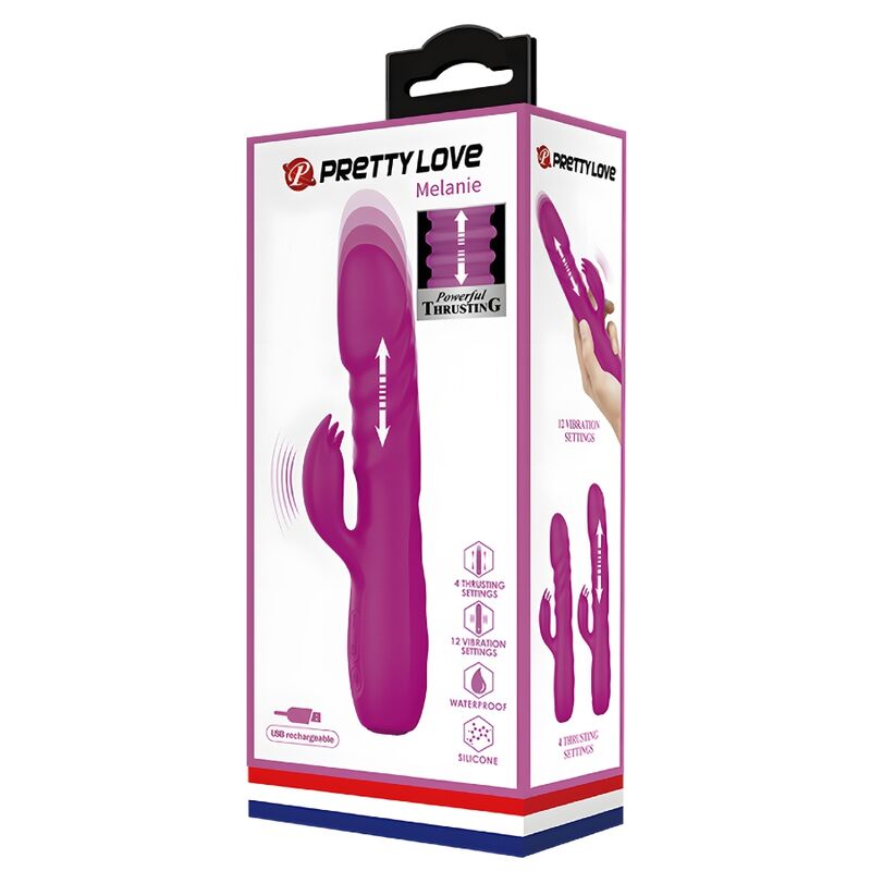 PRETTY LOVE - MELANIE VIBRADOR CONEJO RECARGABLE MORADO - Imagen 8