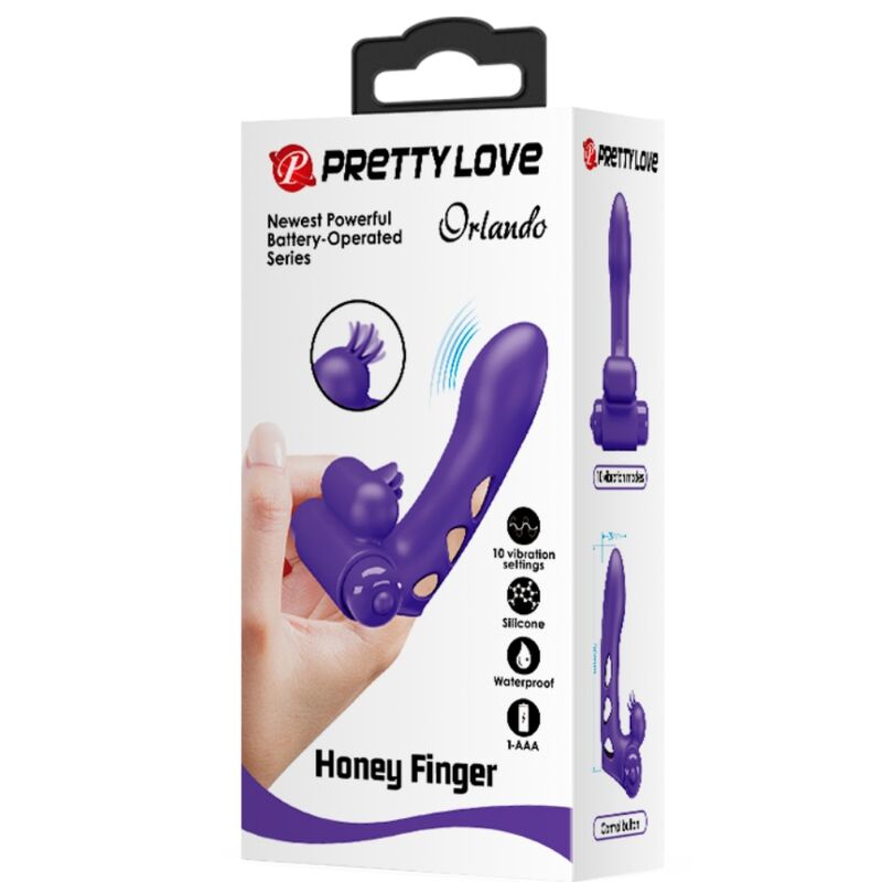 PRETTY LOVE - ORLANDO FUNDA DE DEDO VIBRADOR MORADO - Imagen 3