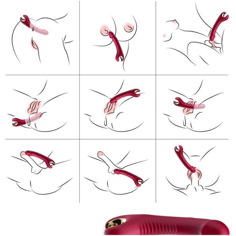 ARMONY - PRINCE DILDO VIBRADOR & ROTADOR ROJO - Imagen 2
