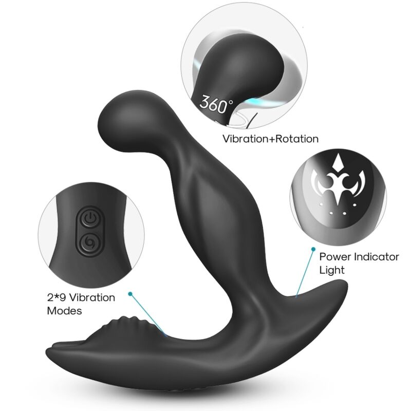 ARMONY - BAT KING VIBRADOR ANAL PROSTATA ROTADOR CONTROL REMOTO NEGRO - Imagen 2