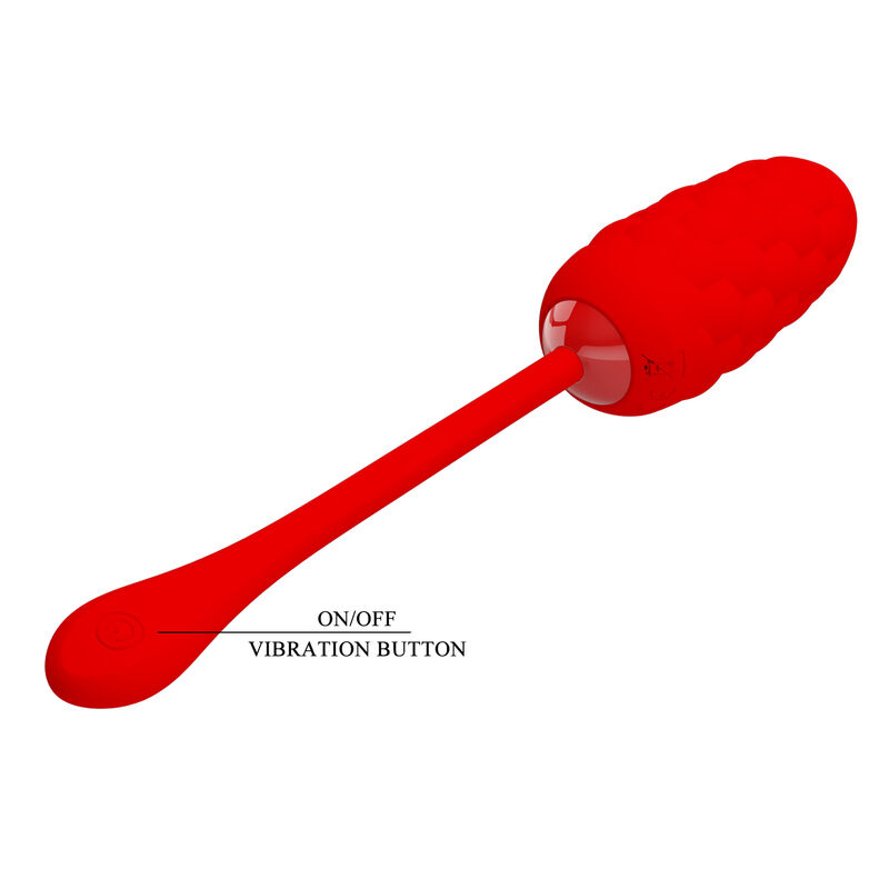 PRETTY LOVE - HUEVO VIBRADOR CON TEXTURA MARINA RECARGABLE ROJO - Imagen 8
