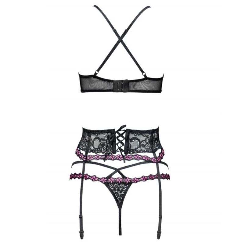 LIVCO CORSETTI FASHION - SNEHANA LC 90443 SUJETADOR + LIGUERO + PANTY NEGRO - Imagen 2