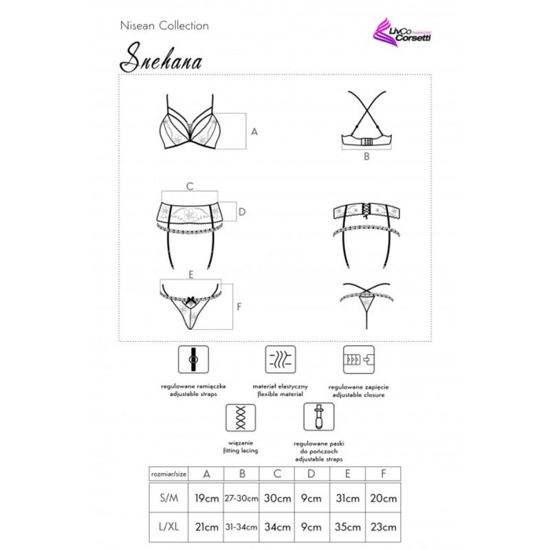 LIVCO CORSETTI FASHION - SNEHANA LC 90443 SUJETADOR + LIGUERO + PANTY NEGRO - Imagen 5