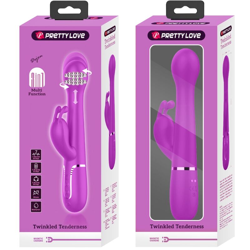 PRETTY LOVE - DEJON VIBRADOR RABBIT 3 EN 1 MULTIFUNCIÓN VIOLETA - Imagen 2