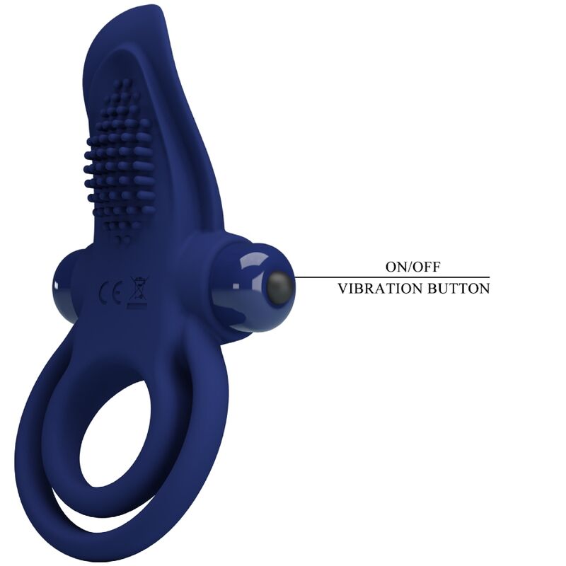 PRETTY LOVE - BRONSON DOBLE ANILLO CON VIBRACIÓN AZUL - Imagen 2