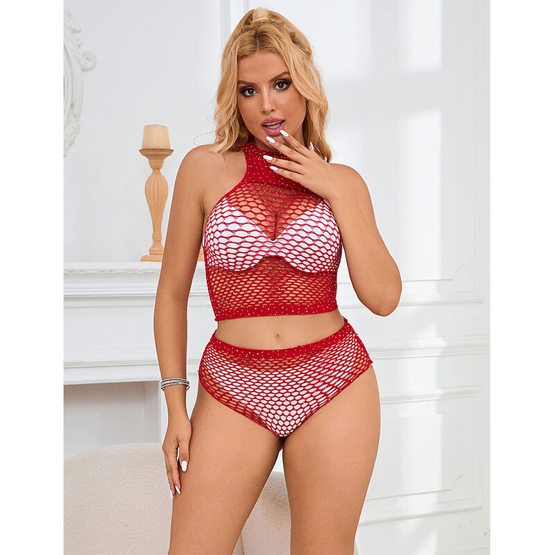 SUBBLIME - 952402 SET DE REJILLA CON BRILLANTES ROJO TALLA ÚNICA - Imagen 7