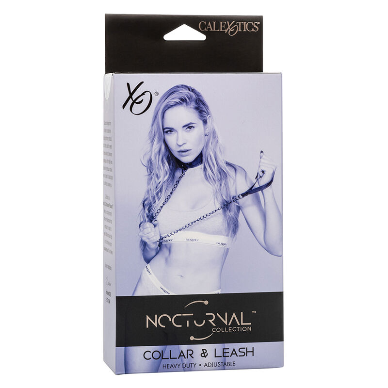 CALEXOTICS - NOCTURNAL COLLAR Y CORREA CUERO AJUSTABLE NEGRO - Imagen 3