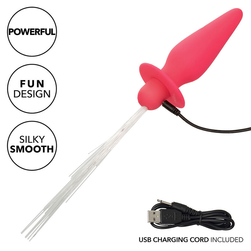 CALEXOTICS - SOUTHERN LIGHTS LIGHT UP PLUG ANAL CON LUCES 10 VIBRACIONES SILICONA ROSA - Imagen 4