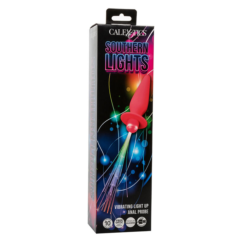 CALEXOTICS - SOUTHERN LIGHTS LIGHT UP PLUG ANAL CON LUCES 10 VIBRACIONES SILICONA ROSA - Imagen 2