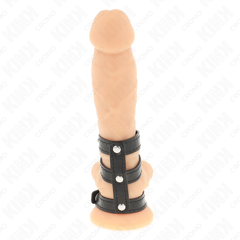 KINK - ANILLO PENE POLIPIEL TRIPLE CON CIERRE A PRESIÓN - Imagen 5
