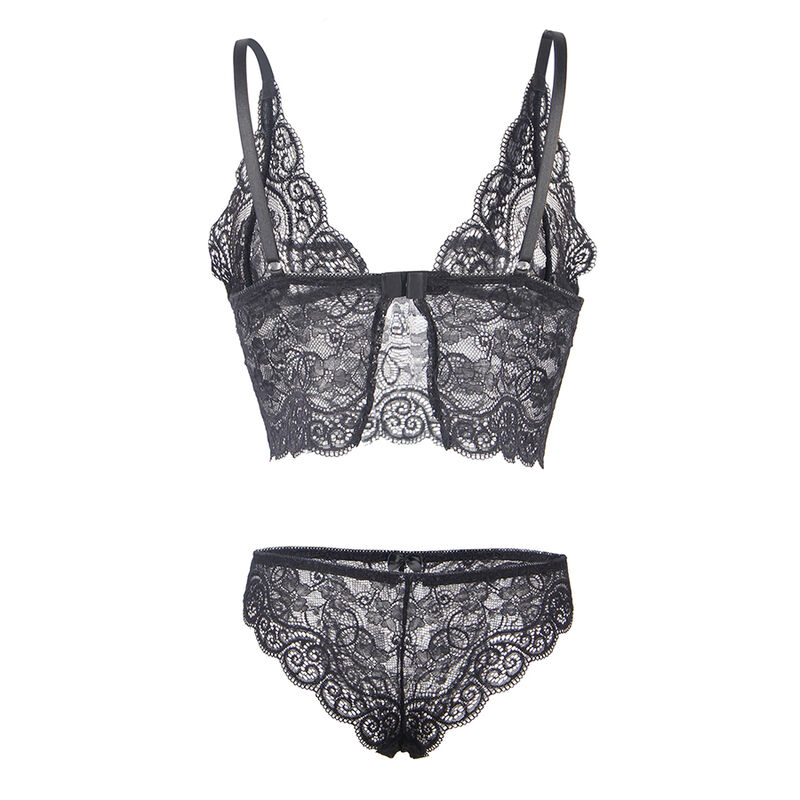 SUBBLIME - 953928 SET 3 PIEZAS ENCAJE Y SATEN NEGRO L/XL - Imagen 2