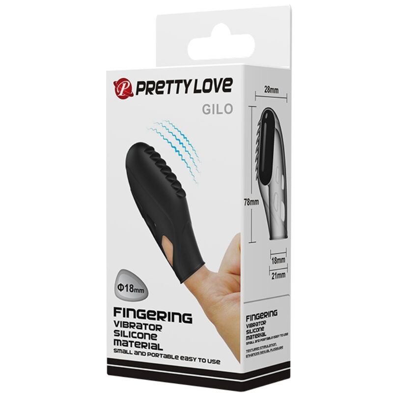 PRETTY LOVE - GILO VIBRADOR DE DEDO SILICONA NEGRO - Imagen 4