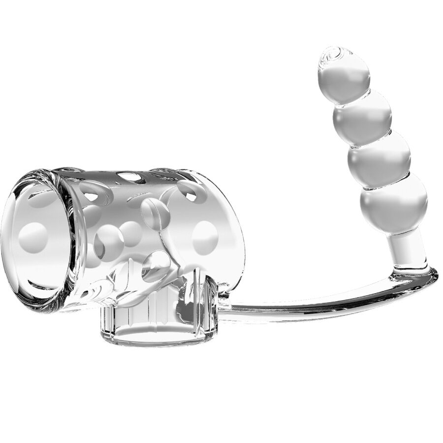 PRETTY LOVE - FUNDA PARA PENE CON PLUG ANAL TRANSPARENTE - Imagen 2
