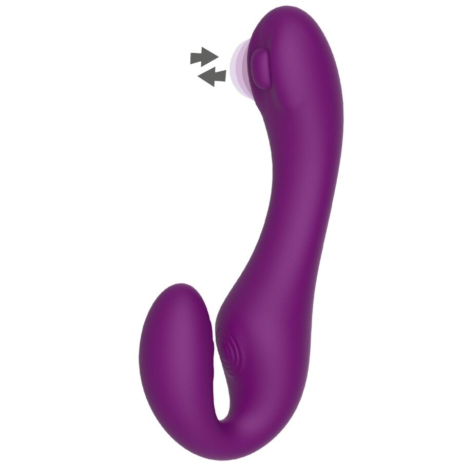 XOCOON - STRAPLESS STRAP-ON VIBRADOR 2 EN 1 CON CONTROL REMOTO MORADO - Imagen 4