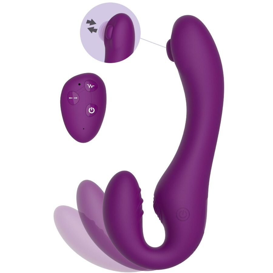 XOCOON - STRAPLESS STRAP-ON VIBRADOR 2 EN 1 CON CONTROL REMOTO MORADO - Imagen 5
