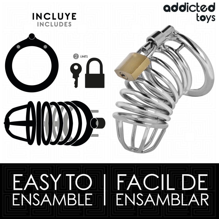 ADDICTED TOYS LOCKED - IRON CELL JAULA PARA PENE DE METAL 5 CM TALLA L - Imagen 3
