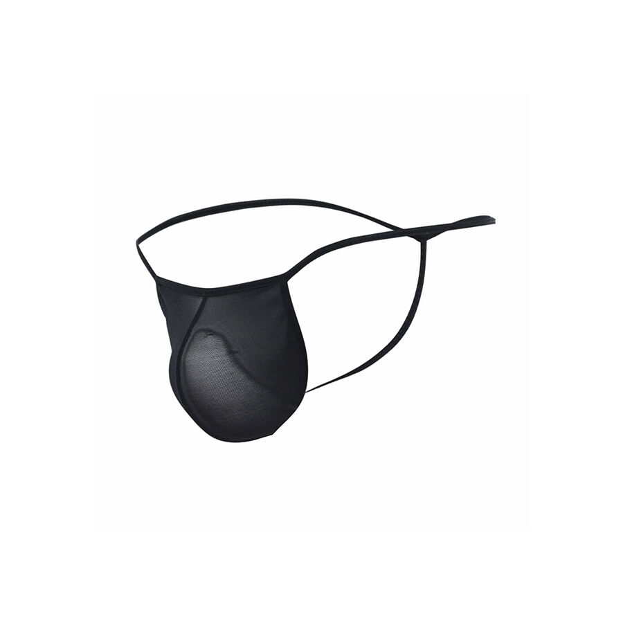 MOB - TANGA TRANSPARENTE CON FORMA DE T NEGRO TALLA S/M - Imagen 4