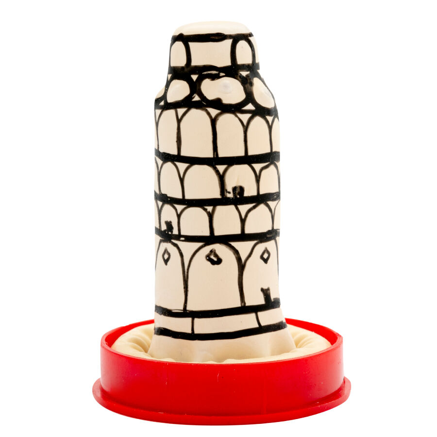 CONDOMERIE - PRESERVATIVO DECORATIVO PINTADO A MANO TORRE DE PISA - Imagen 3