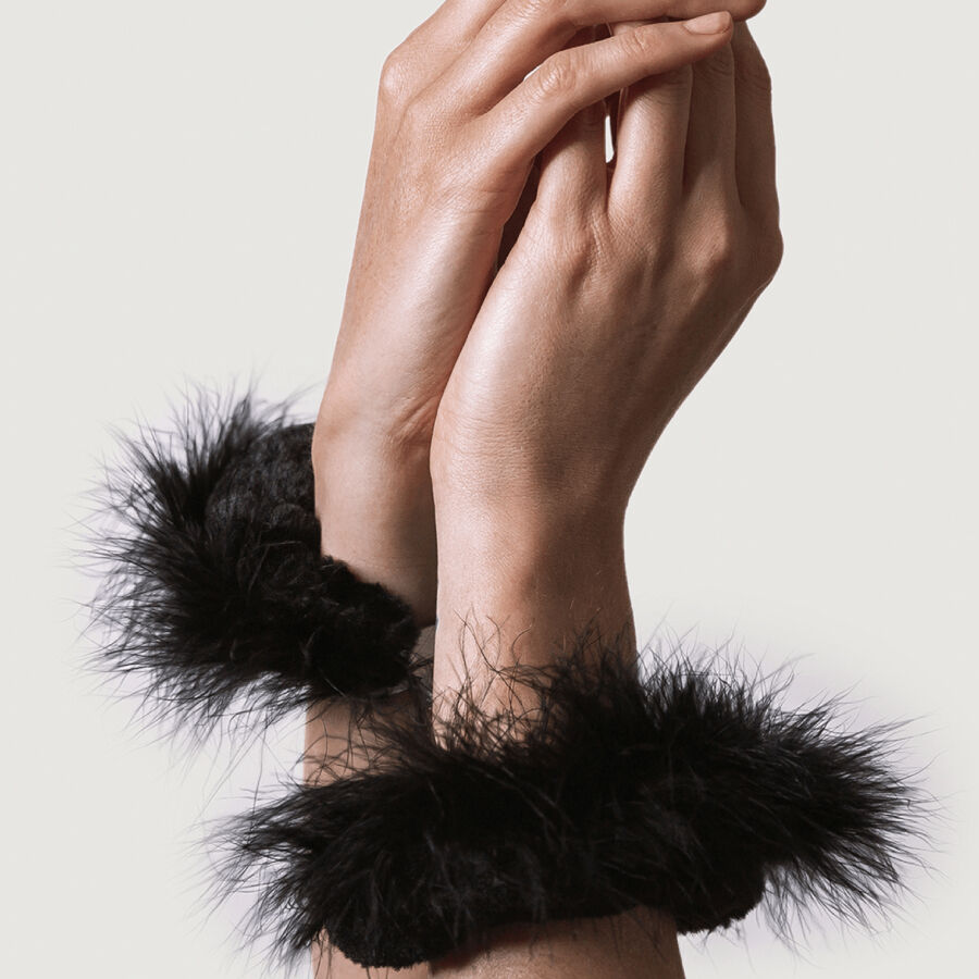 ADRIEN LASTIC - ESPOSAS METAL CON PLUMAS NEGRO - Imagen 3