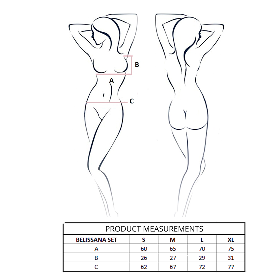 PASSION - BELISSANA SET SUJETADOR + TANGA BLANCO S/M - Imagen 2