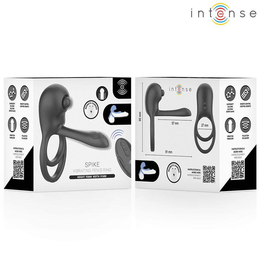 INTENSE - SPIKE ANILLO VIBRADOR PARA PENE CON CONTROL REMOTO - Imagen 5