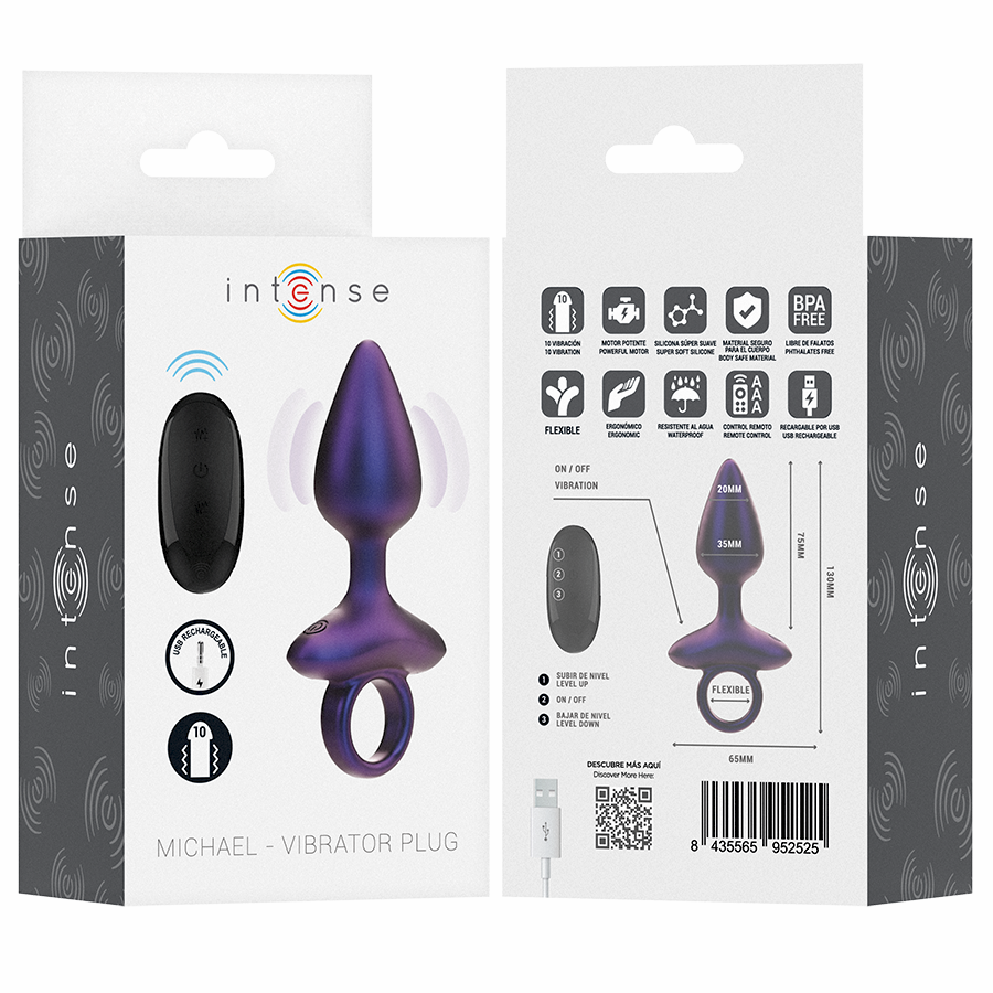 INTENSE - MICHAEL PLUG ANAL VIBRADOR MODELO 2 CONTROL REMOTO - Imagen 7