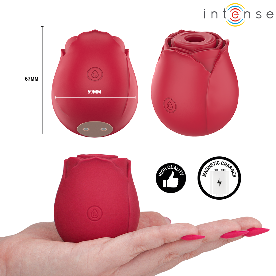 INTENSE - CAMELLIA ROSA SUCCIONADOR DE CLÍTORIS POR ONDAS BURDEOS - Imagen 2