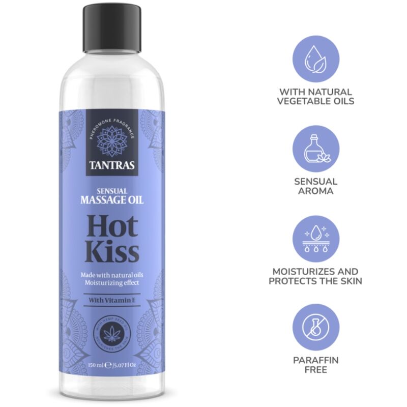 INTIMATELINE - TANTRAS LOVE OIL HOT KISS ACEITE MASAJE 150 ML - Imagen 4
