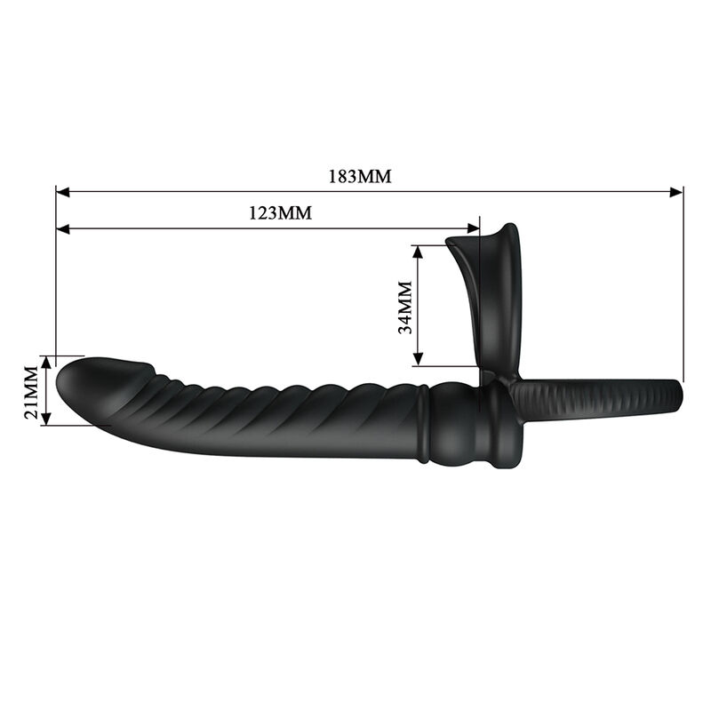 PRETTY LOVE - MERRITT VIBRADOR ANAL CON ANILLO Y VIBRACIÓN NEGRO - Imagen 6