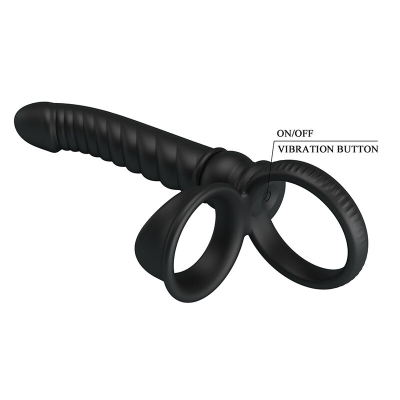 PRETTY LOVE - MERRITT VIBRADOR ANAL CON ANILLO Y VIBRACIÓN NEGRO - Imagen 9