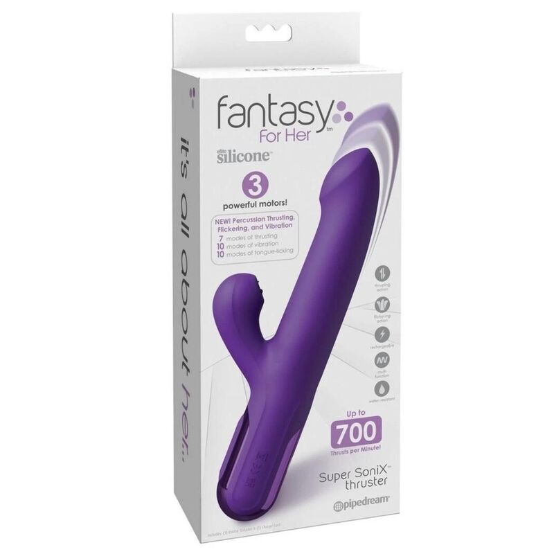 FANTASY FOR HER - VIBRADOR RABBIT SUPER SONIX THRUSTER MORADO - Imagen 7