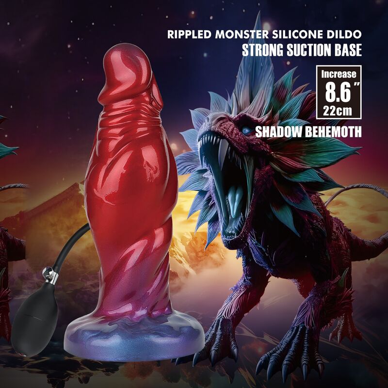 POWER MONSTERS - SHADOW BEHEMOTH DILDO HINCHABLE FANTASÍA BICOLOR 22 CM Ø 5 CM - Imagen 9
