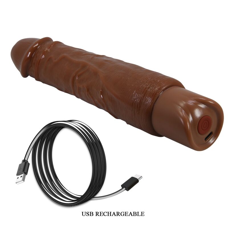 PRETTY LOVE - DUKE VIBRADOR REALÍSTICO 23,5 CM Ø 4,8 CM COLOR MARRÓN - Imagen 2
