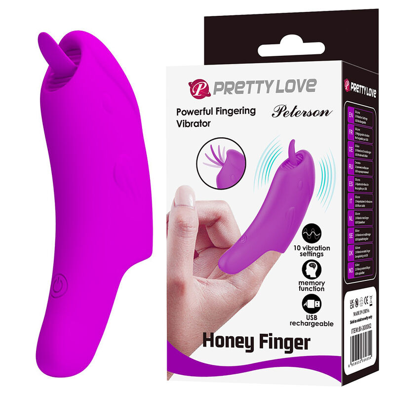 PRETTY LOVE - PETERSON HONEY FINGER VIBRADOR DE DEDO RECARGABLE MORADO - Imagen 4