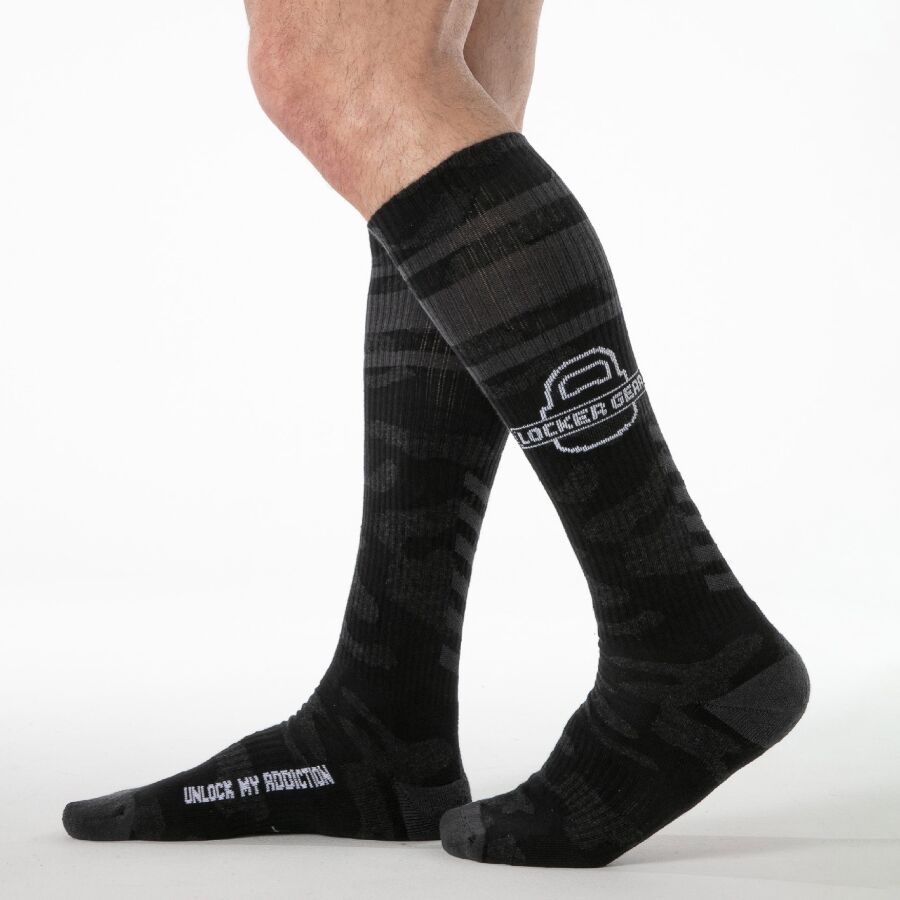 LOCKER GEAR - FULL MILITARY KNEE HIGH SOCKS AZUL TALLA ÚNICA