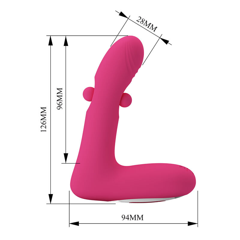 PRETTY LOVE - DUDEN VIBRADOR DE SILICONA RECARGABLE 12 MODOS DE VIBRACIÓN Y 3 MODOS DE BALANCEO ROSA - Imagen 8
